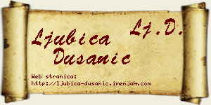 Ljubica Dušanić vizit kartica